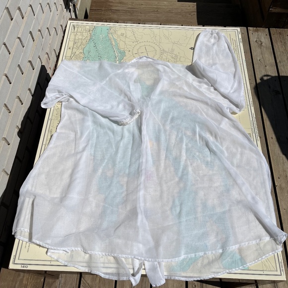 Vintage 1991 Dotti Sheer White Button Up Blouse - Picture 7 of 9